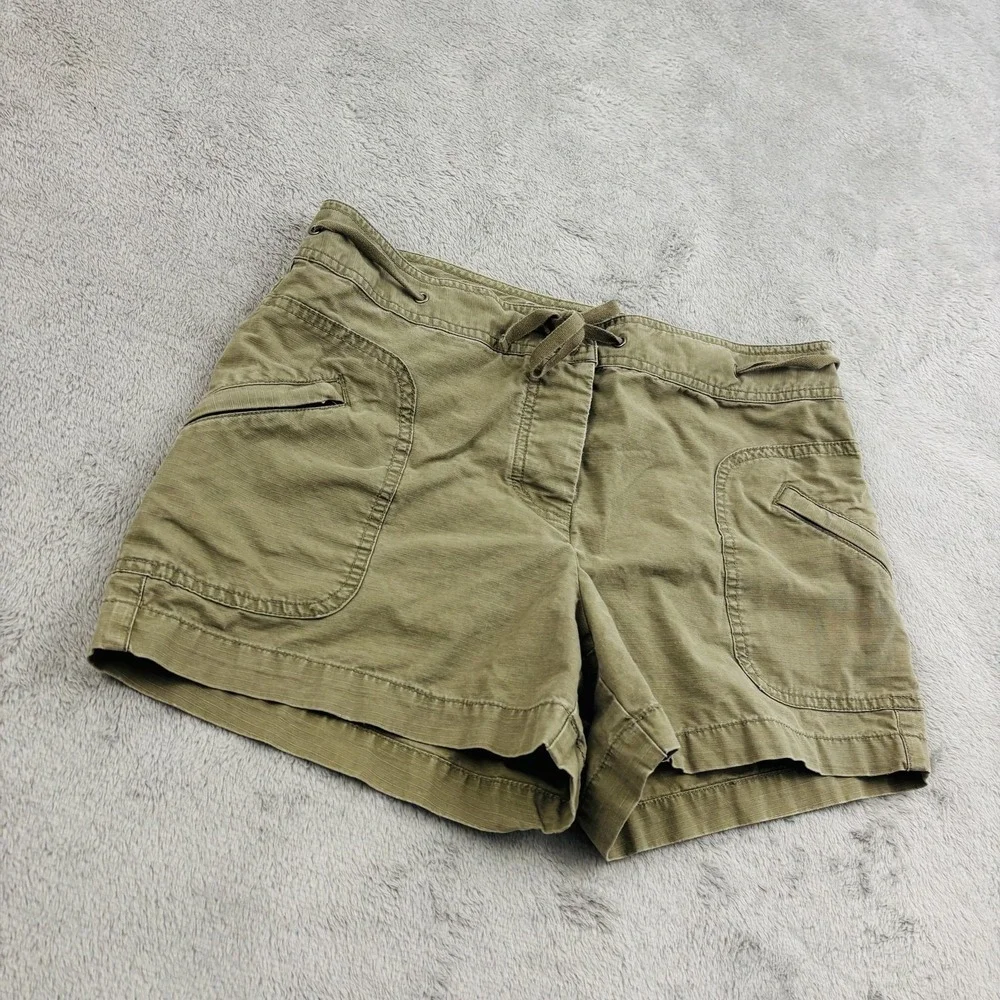 VTG Y2K J Crew Low Fit Shorts Womens 6 Olive Green Cotton Casual Utility Pockets